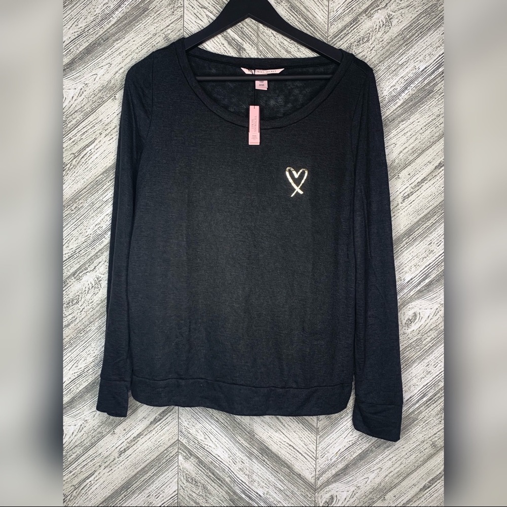 Victorias Secret Black Pullover Sheer Long Sleeve